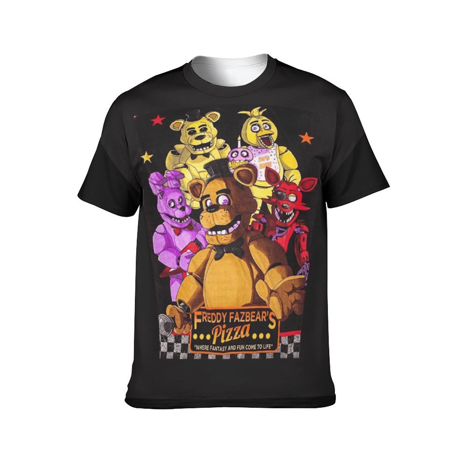 FNAF Five Nights at Freddy's Unisex Shirt Casual 3D Printed T-Shirts Short Sleeve Tops Tees for Men Women S